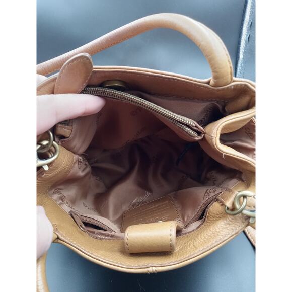 FOSSIL Purse Tan Genuine Leather Crossbody/Shoulder Handbag 75082 - Picture 9 of 16
